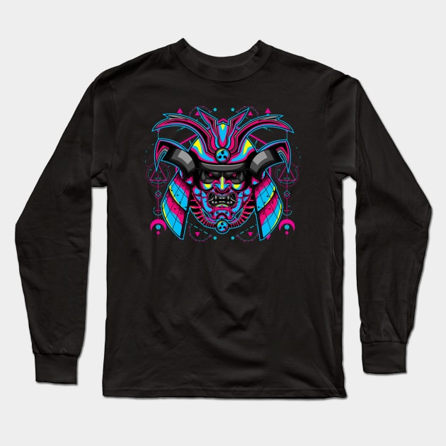 samurai mask popart Long Sleeve T-Shirt by SHINIGAMII